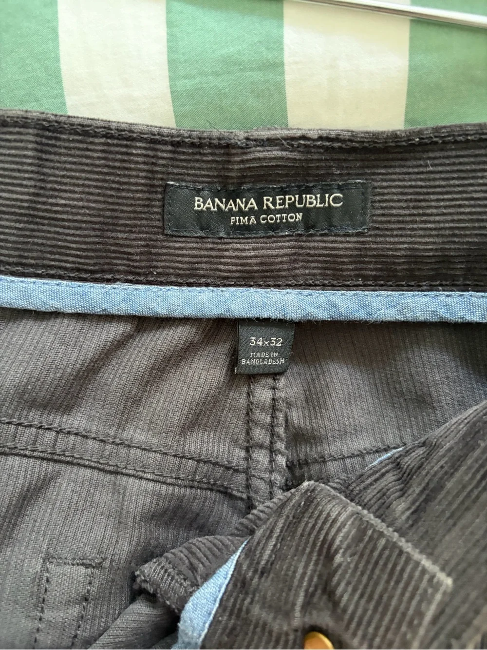 Banana Republic Men’s Brown Corduroy Pants - Classic Straight Fit Size 34